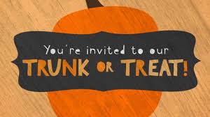 You are invited to our trunk or treat event